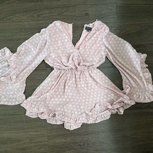 Pink flower romper